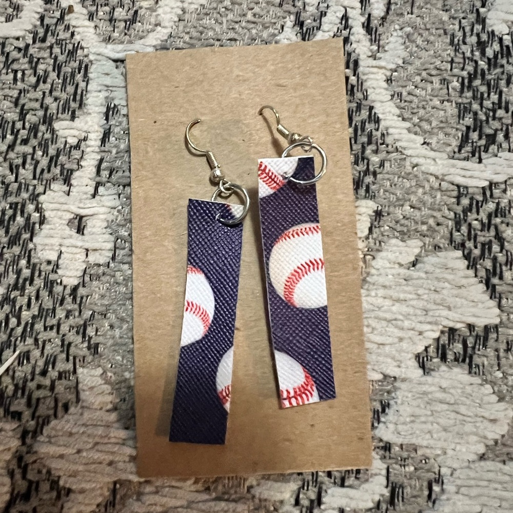 Baseball skinny earrings